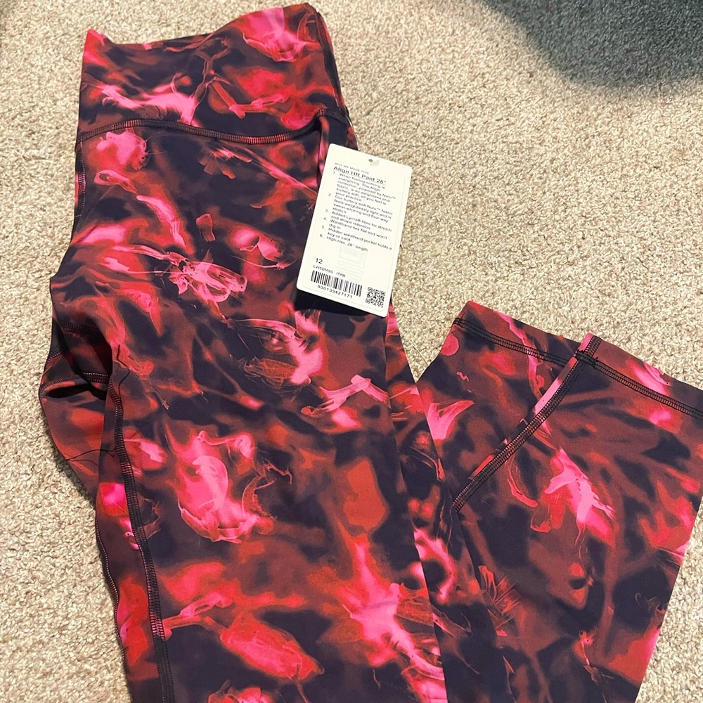 NWT Align High Rise 28” pink blossom multicolor size 12